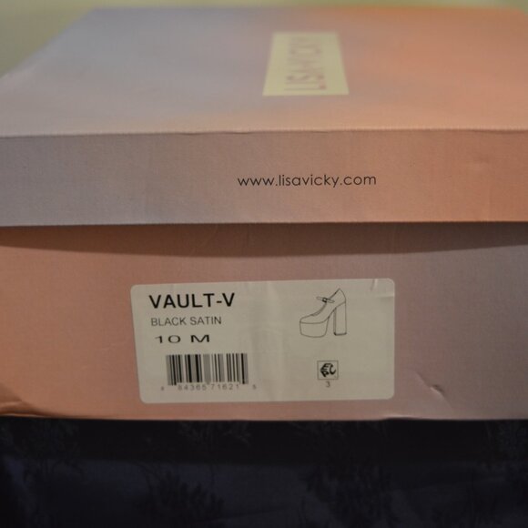 👠✨ Lisa Vicky VAULT-V Black Satin Platform Mary Jane Heels – Size 10M NIB ✨👠 - Picture 3 of 8